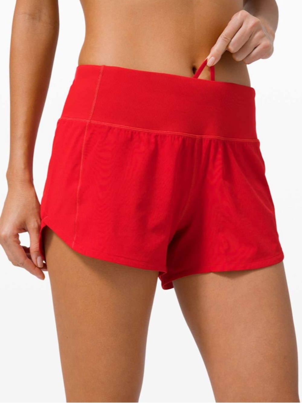 Lululemon Speed Up Short Long *4" in Dark Red